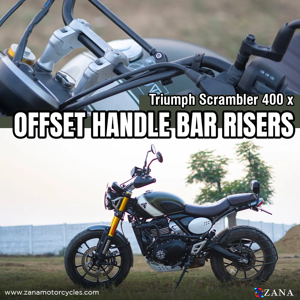 Zana - Offset Handlebar Riser Silver for Triumph Scrambler 400 X / Scrambler 400 XC / Tracker 400