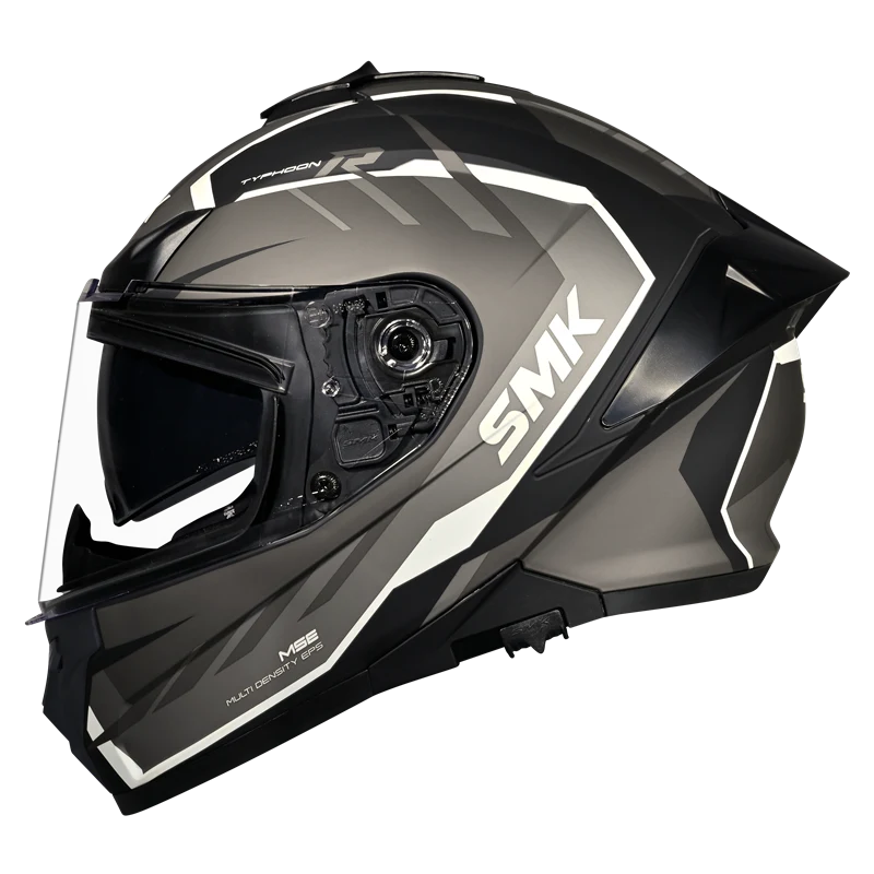 SMK Typhoon Aerot Matt Black Grey Helmet (MA266) - Image 2