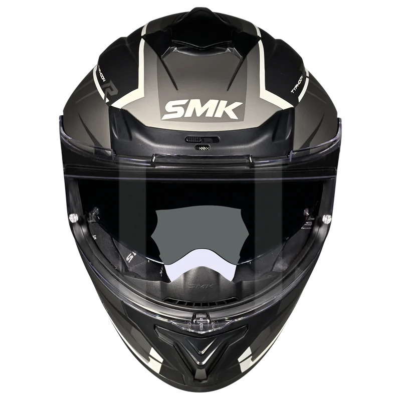 SMK Typhoon Aerot Matt Black Grey Helmet (MA266) - Image 4