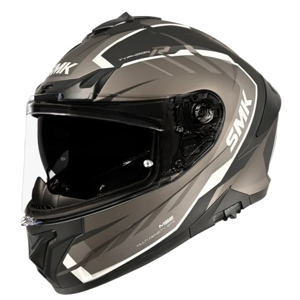 SMK Typhoon Aerot Matt Black Grey Helmet (MA266)