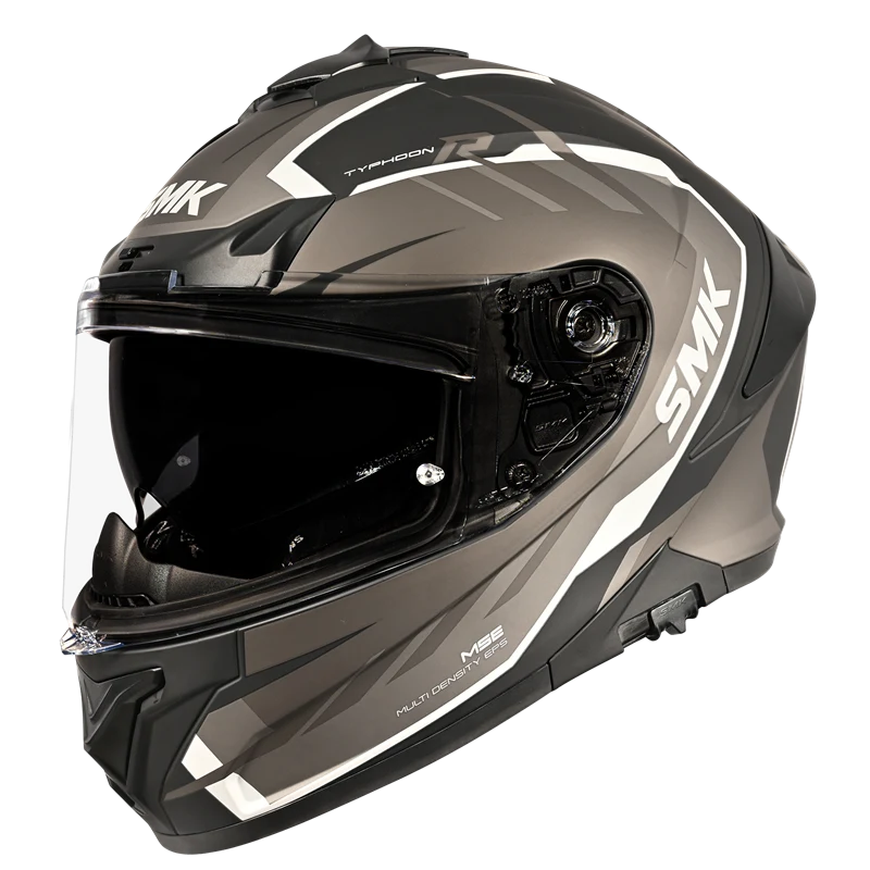 SMK Typhoon Aerot Matt Black Grey Helmet (MA266)