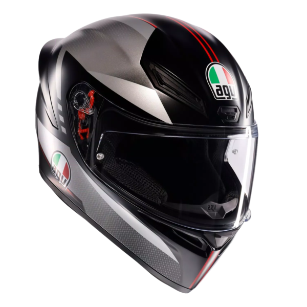 AGV K1 S Lap Matt Black Grey Red Helmet