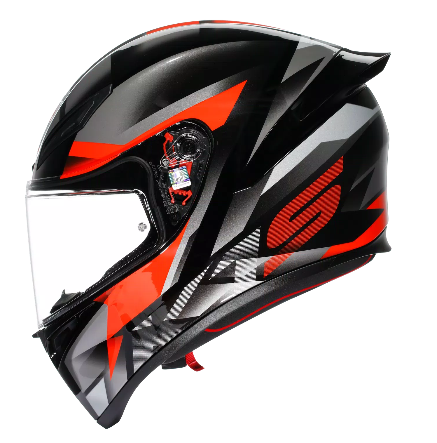 AGV K1 S Fastlap Gloss Black Grey Red Helmet - Image 6