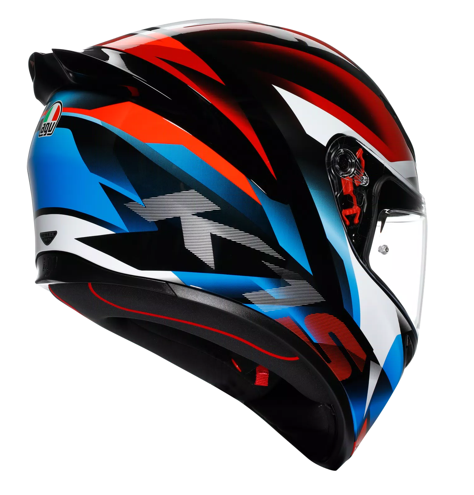 AGV K1 S Fastlap Gloss Black Red Blue Helmet - Image 4