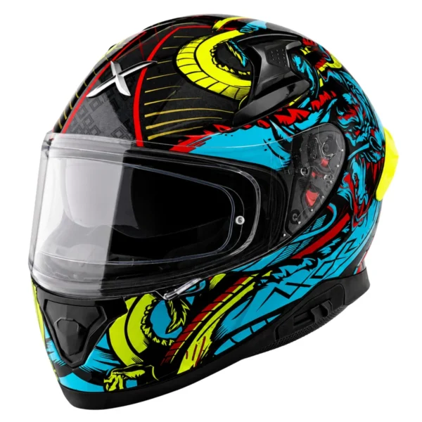 Apex Scratch Black Neon Blue Helmet With Spoiler