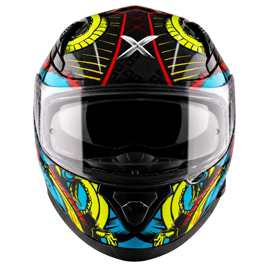 Apex Scratch Black Neon Blue Helmet With Spoiler - Image 3