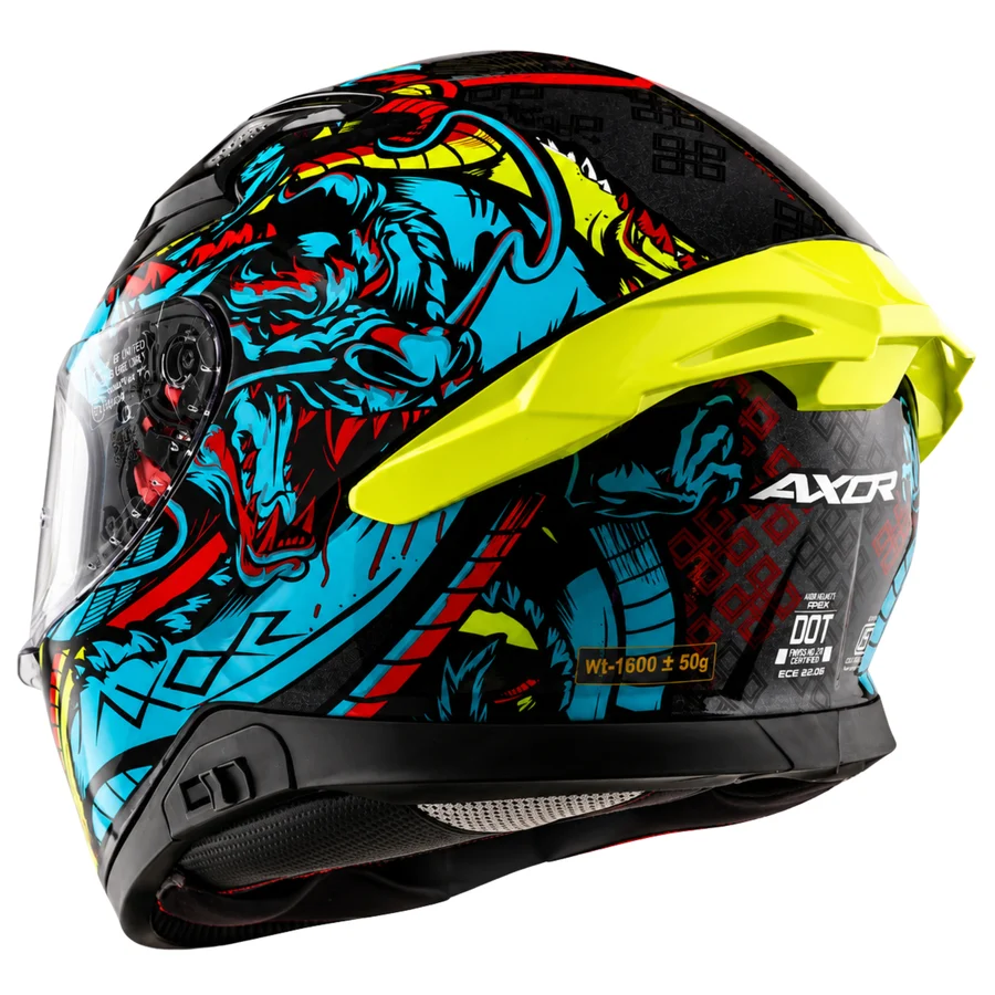 Apex Scratch Black Neon Blue Helmet With Spoiler - Image 8
