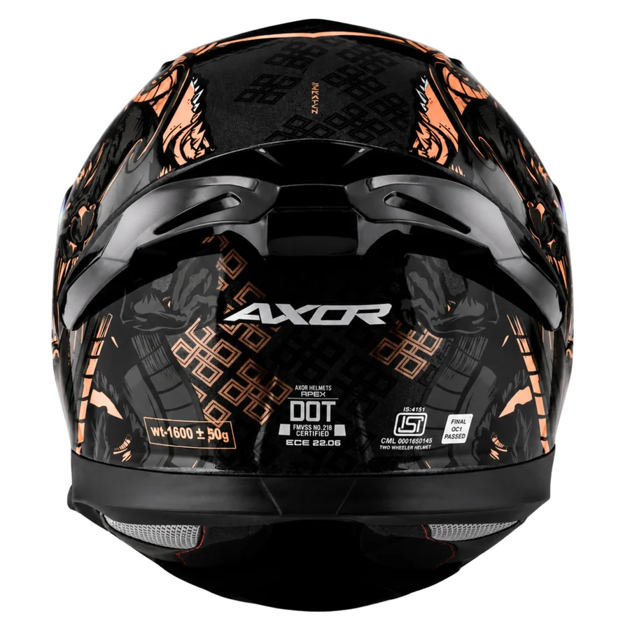 Apex Scratch Black Copper Helmet With Spoiler - Image 6