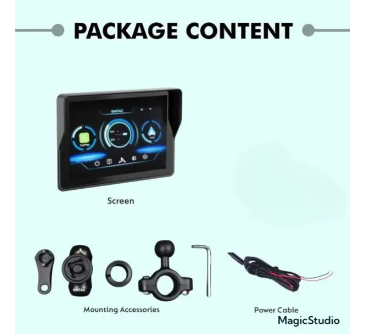 Simtac motorcycle GPS CarPlay & Android Auto system – M2 ( WITHOUT TPMS) - Image 3